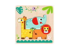 Load image into Gallery viewer, 3 LAYERED JUNGLE ANIMAL PUZZLE