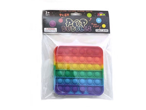 BRIGHT RAINBOW PUSH POP GAME - SQUARE - 12.5cm