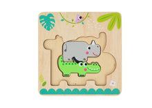 Load image into Gallery viewer, 3 LAYERED JUNGLE ANIMAL PUZZLE