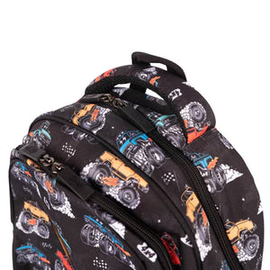 MONSTER TRUCKS MIDSIZE KIDS BACKPACK