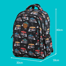 Load image into Gallery viewer, MONSTER TRUCKS MIDSIZE KIDS BACKPACK