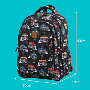 MONSTER TRUCKS MIDSIZE KIDS BACKPACK